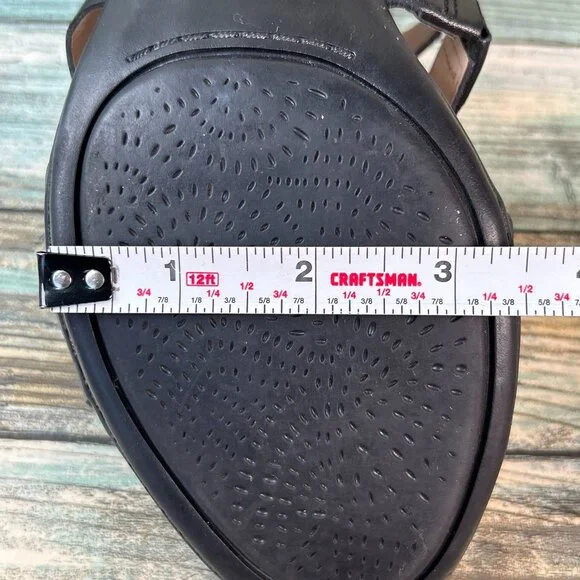 Clarks Sandals Size 7.5M Valarie Kerry Black Leather Dress Work Comfort Open Toe - Picture 8 of 10